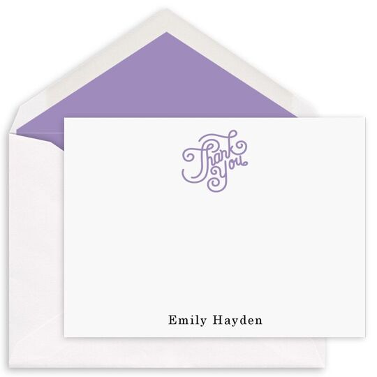 Script Flat Thank You Note Cards